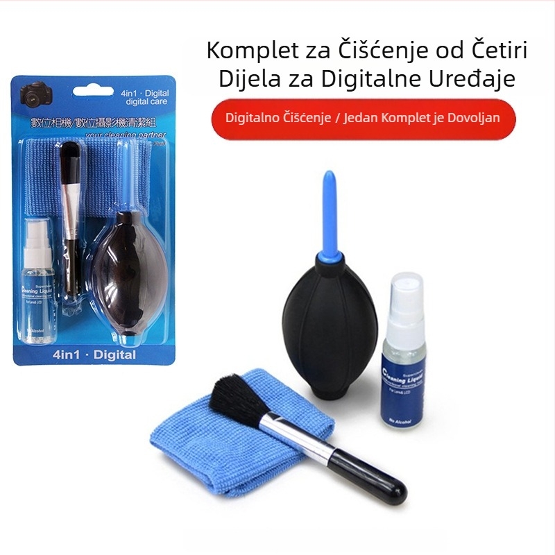 4-u-1 digitalno odijelo za čišćenje, set od 4 dijela, 4-u-1 odijelo za čišćenje SLR fotoaparata i računala, profesionalno čišćenje četiri