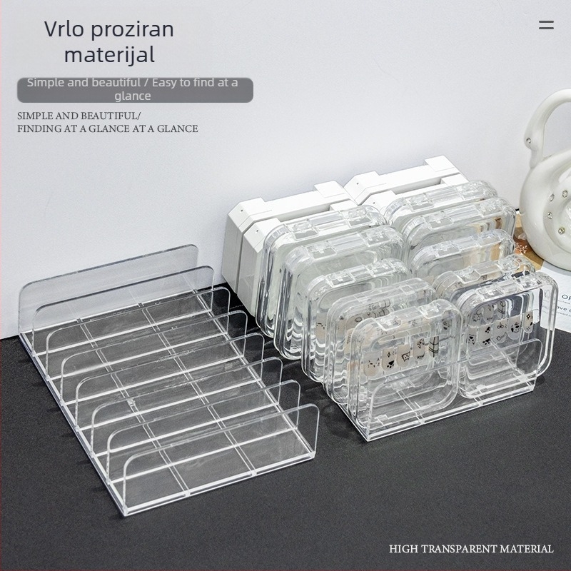 Zračni jastuk u prahu za tortu Kozmetika u prahu Paleta sjenila za oči Prozirna kutija za pohranu Manikura Paleta boja Ručno izrađen stalak za nokte