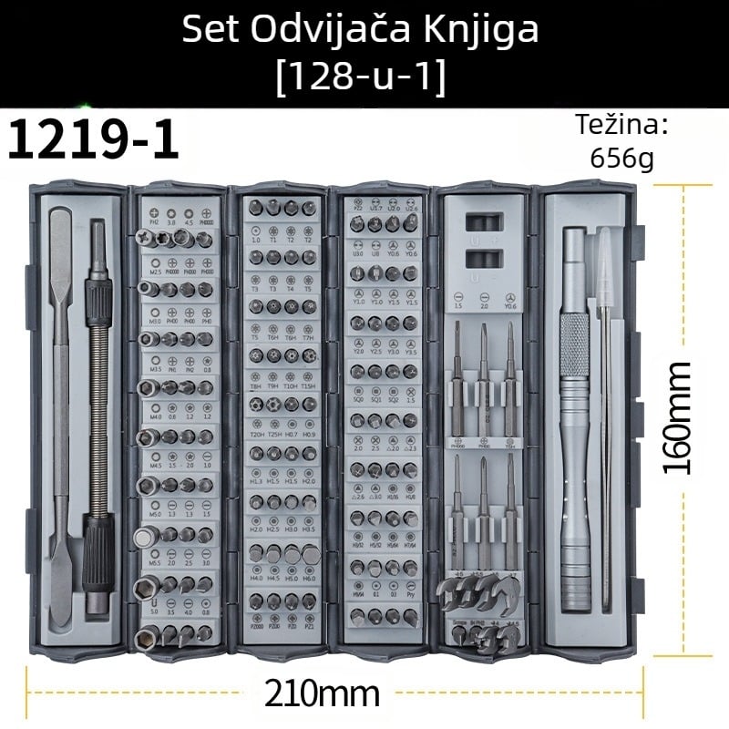 128-dijelni set preciznih odvijača, odijelo, alat za rastavljanje i održavanje strojeva, višenamjenski ručni set odvijača