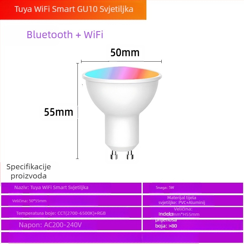 LED pametna žarulja koja mijenja boju, RGB žarulja E27 s vijčanim grlom, moderna višebojna atmosferska RGB žarulja s podesivom bojom