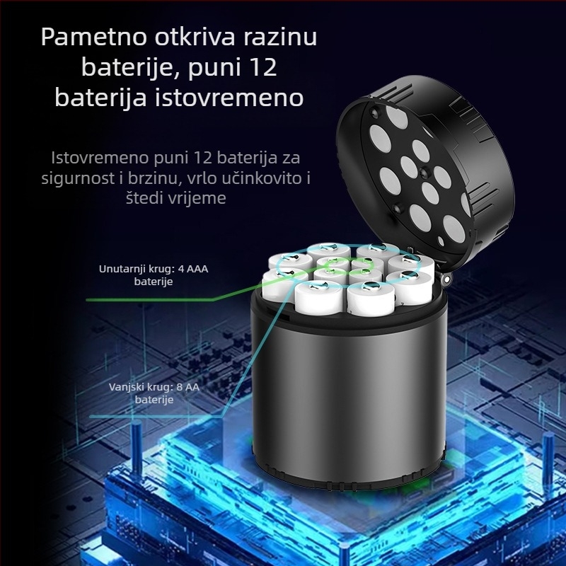 Br. 5 Br. 7 Konstantni napon 1,5 V Punjiva litijeva baterija 12 Skladišni punjač Izdržljivo skladištenje Punjenje Integrirani AA punjač