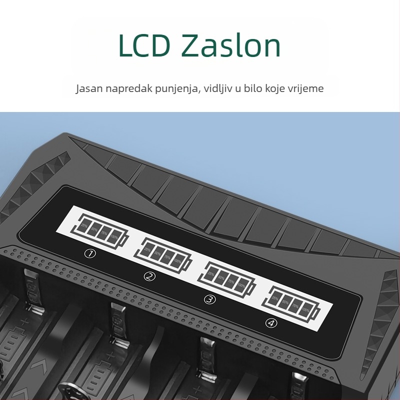 Punjač baterija USB LCD zaslon pametni Aa/Aaa baterija 18650 26650 21700 punjač