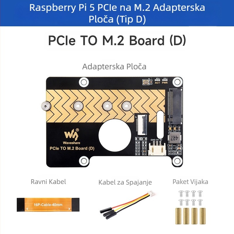Weixue Raspberry Pi 5 Pcie ploča za proširenje tvrdog diska 8 Gbps velika brzina čitanja i pisanja M.2 sučelje Nvme tvrdi disk
