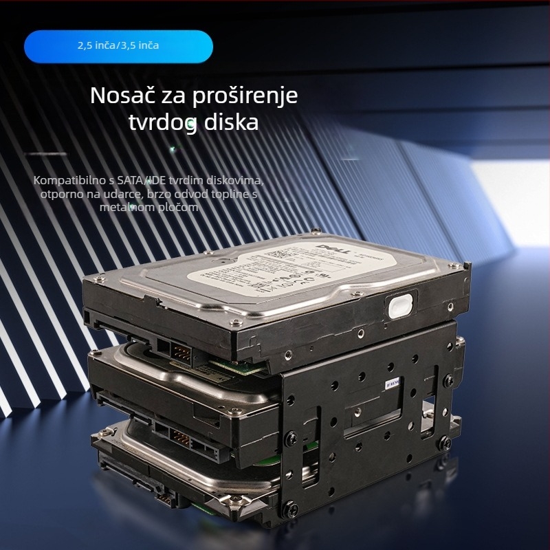 Nosač za proširenje kutije za 3,5-inčni tvrdi disk, univerzalni SATA/IDE, otporan na udarce, otporan na pad, šuplji metalni nosač za odvođenje topline