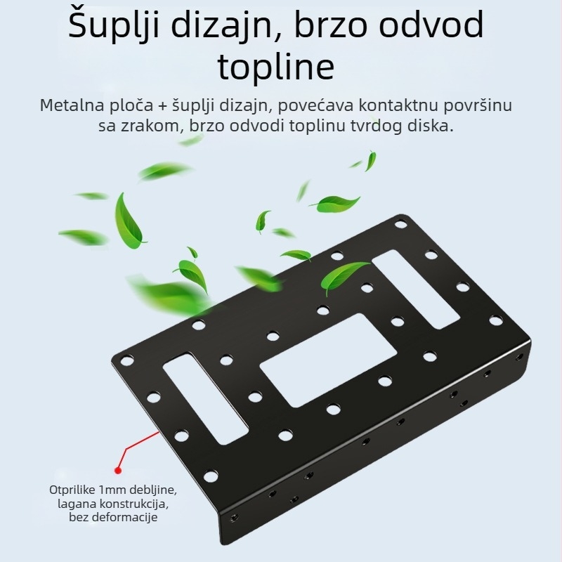 Nosač za proširenje kutije za 3,5-inčni tvrdi disk, univerzalni SATA/IDE, otporan na udarce, otporan na pad, šuplji metalni nosač za odvođenje topline