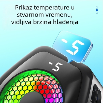 Novi digitalni zaslon s radijatorom za mobilne telefone uživo, ultra tihi magnetski poluvodički ventilator za hlađenje, kopča za zaleđivanje stražnje strane