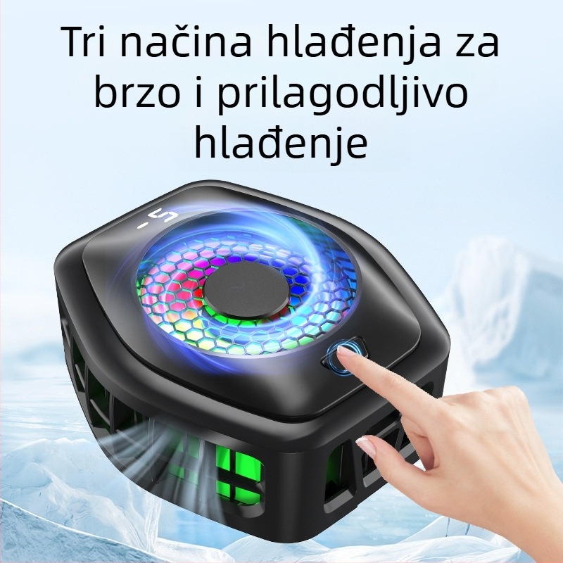 Novi digitalni zaslon s radijatorom za mobilne telefone uživo, ultra tihi magnetski poluvodički ventilator za hlađenje, kopča za zaleđivanje stražnje strane