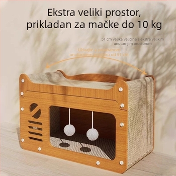 Mačje gnijezdo, daska za grebanje za mačke, integrirani zatvoreni karton, zamjenjiva mačja kandža, kućica za mačke, krevet za mačiće, sofa, pogodno za ekstra veliku veličinu