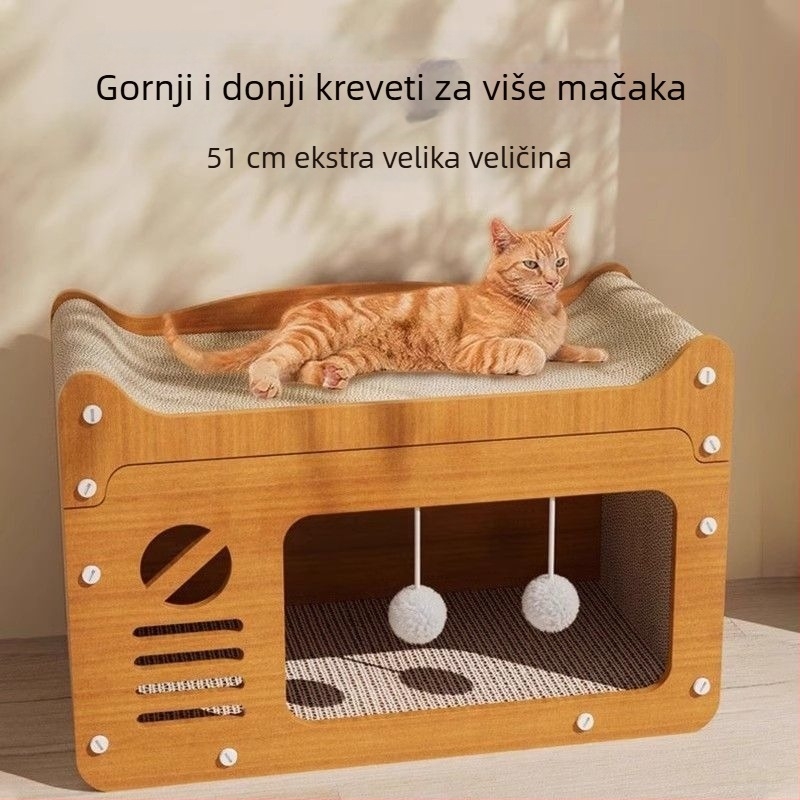 Mačje gnijezdo, daska za grebanje za mačke, integrirani zatvoreni karton, zamjenjiva mačja kandža, kućica za mačke, krevet za mačiće, sofa, pogodno za ekstra veliku veličinu
