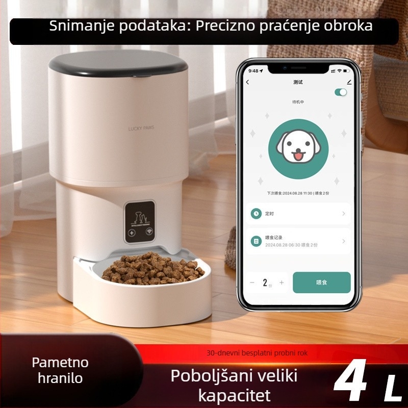Automatski hranilica za kućne ljubimce za mačke, kvantitativno mjerenje vremena, inteligentna hrana za mačke, hrana za pse, daljinsko upravljanje, WIFI Bluetooth, stroj za hranjenje