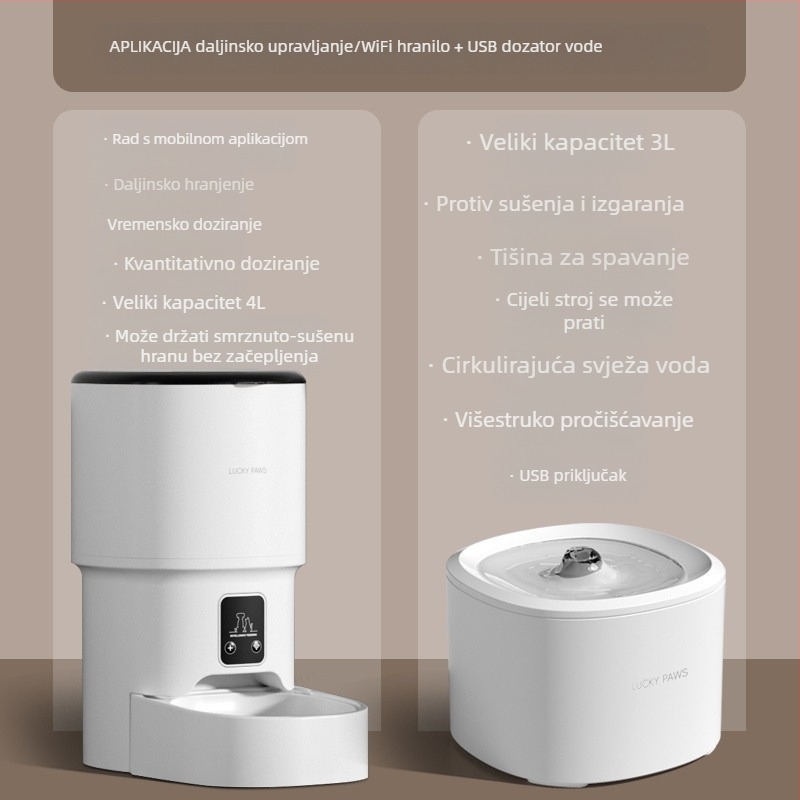 Automatski hranilica za kućne ljubimce za mačke, kvantitativno mjerenje vremena, inteligentna hrana za mačke, hrana za pse, daljinsko upravljanje, WIFI Bluetooth, stroj za hranjenje