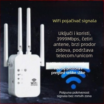 Poboljšanje WiFi signala, bežični produživač signala, pojačalo, uvećani mrežni usmjerivač, pretvarač, repetitor