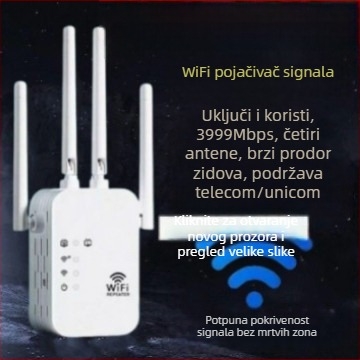 Poboljšanje WiFi signala, bežični produživač signala, pojačalo, uvećani mrežni usmjerivač, pretvarač, repetitor