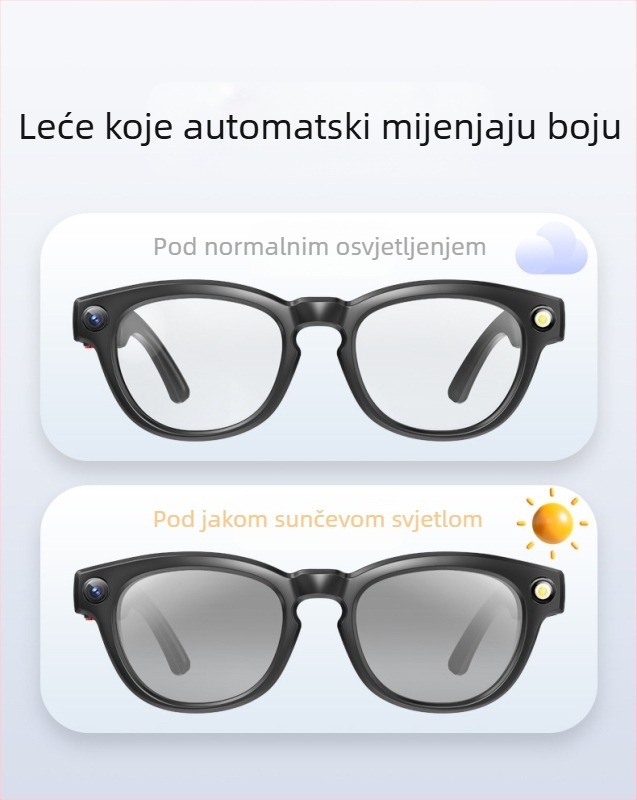 800W HD pametna kamera sa zaštitom od podrhtavanja, Bluetooth naočale za video, snimanje fotografija, prepoznavanje i prevođenje