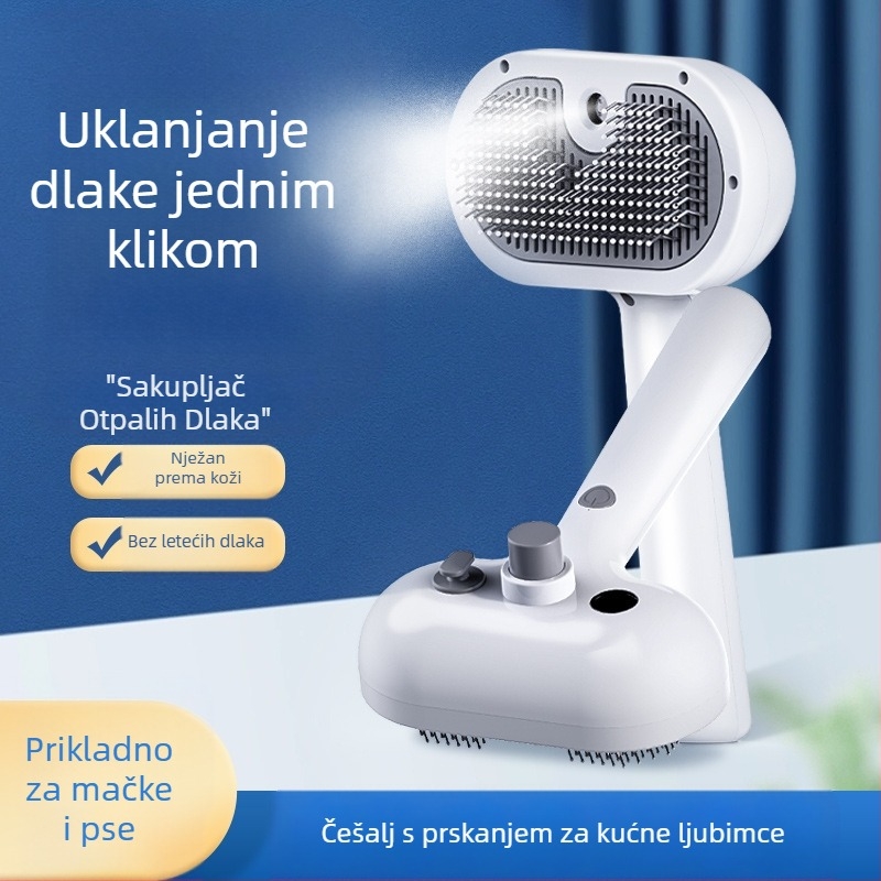 Češalj za masažu kućnih ljubimaca u spreju CrossBorder, češalj na paru za mačke, češalj za dlaku, češalj za uklanjanje otpale dlake za mačke