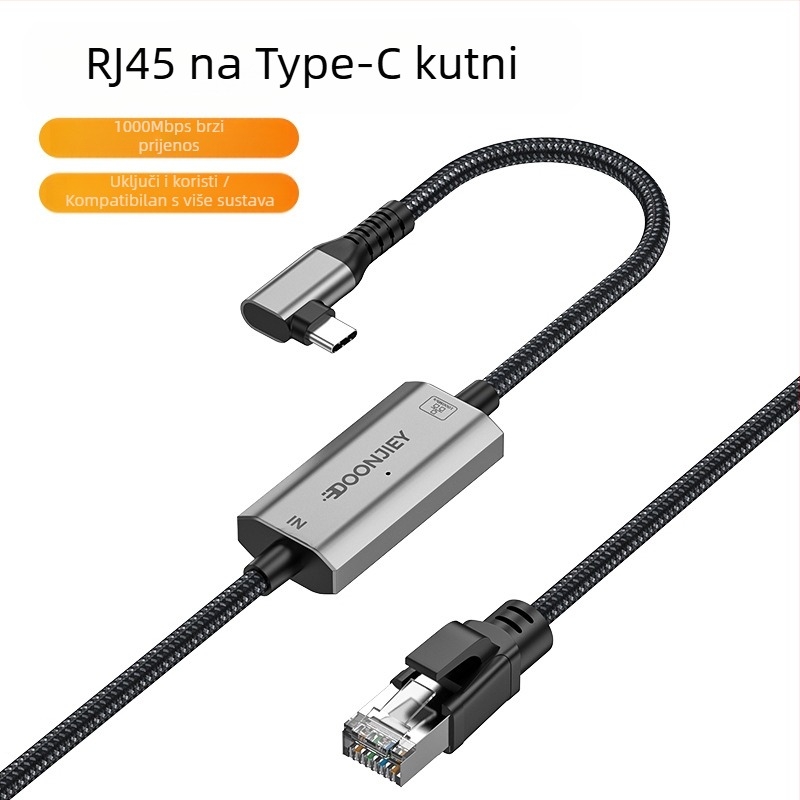 Dvostruki USB-C na RJ45 TYPEc, mobilni telefon, računalo na mrežni priključak, RJ45 Ethernet pretvarač, gigabitni