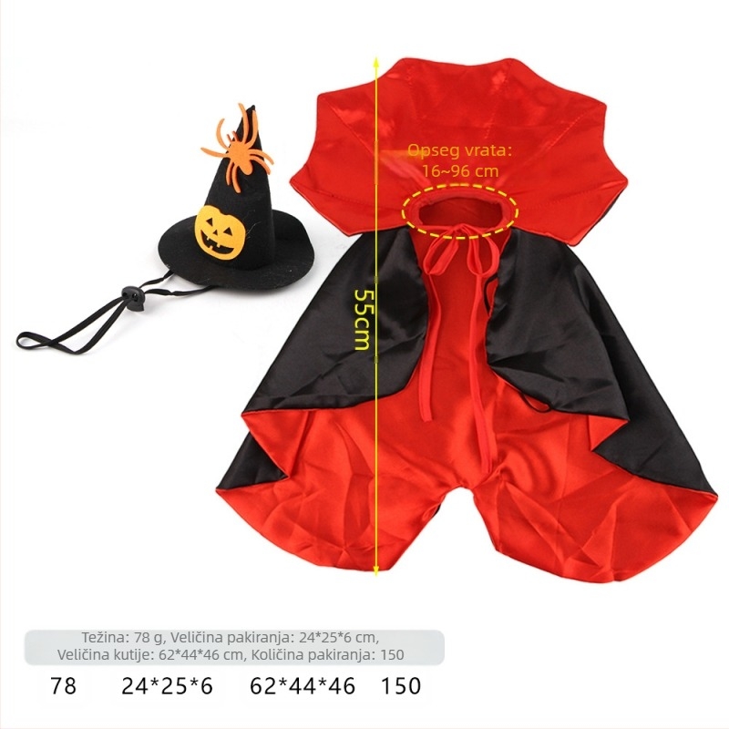 Noć vještica Šešir za kućne ljubimce Pauk Šešir za vještičju kapu Dvodijelni Mačka Smiješni kostim Svi sveti Transformacijsko odijelo