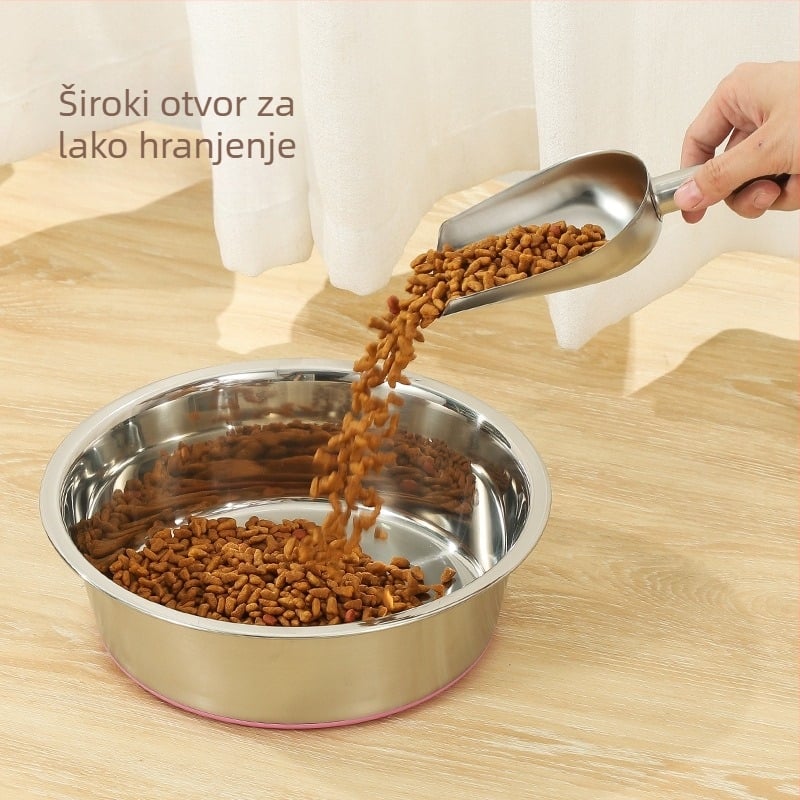 Zdjela za kućne ljubimce od nehrđajućeg čelika, silikonsko dno, nehrđajuće, zdjela za pse, zdjela za mačke, umivaonik za hranjenje pasa, pribor za kućne ljubimce