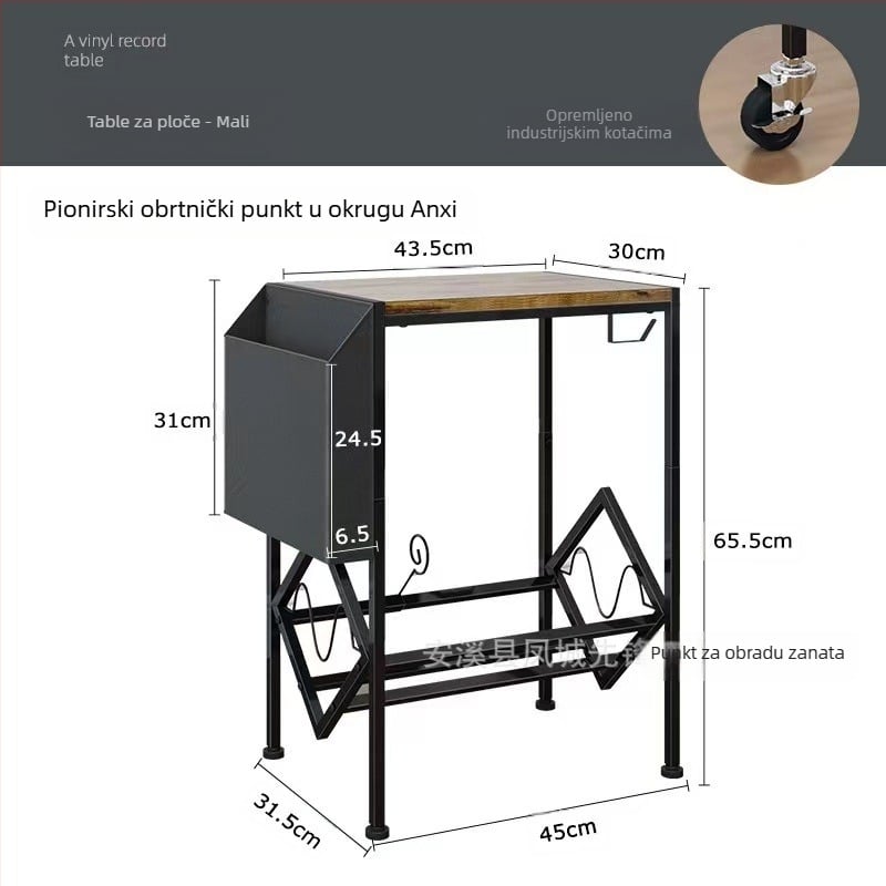 Kućni retro stilski stalak za CD-ove od karbonskog čelika, kreativni dnevni boravak, mali bočni stalak za vinil ploče, jednostavna polica za knjige