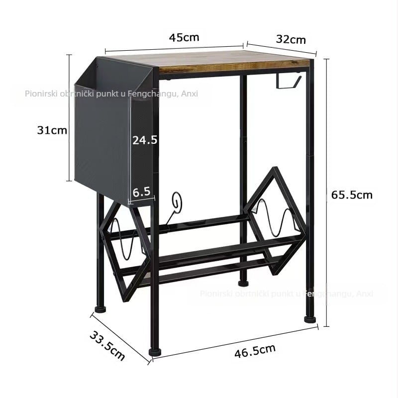 Kućni retro stilski stalak za CD-ove od karbonskog čelika, kreativni dnevni boravak, mali bočni stalak za vinil ploče, jednostavna polica za knjige