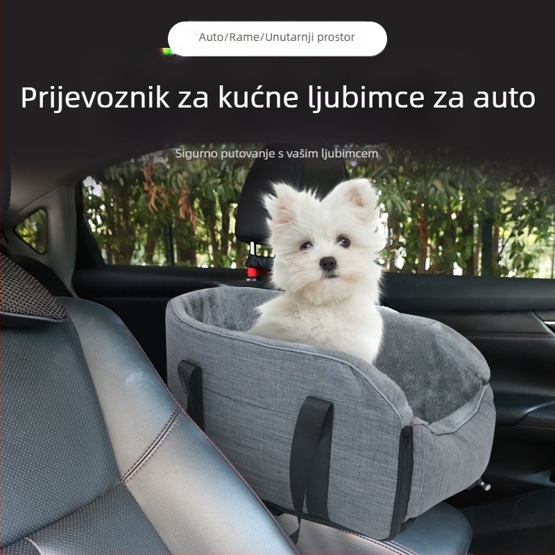 Prekogranična auto kućica za kućne ljubimce s flisom, prijenosna torba za male pse s centralnom kontrolom, uklonjiva prijenosna kućica za automobil