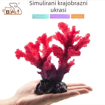 Dekoracija za akvarij, koraljni ukrasi, lijeni paket za uređenje akvarija, sklonište za kamenjare, uređenje okoliša od smole, vodene biljke, sklonište za ribe, kućica