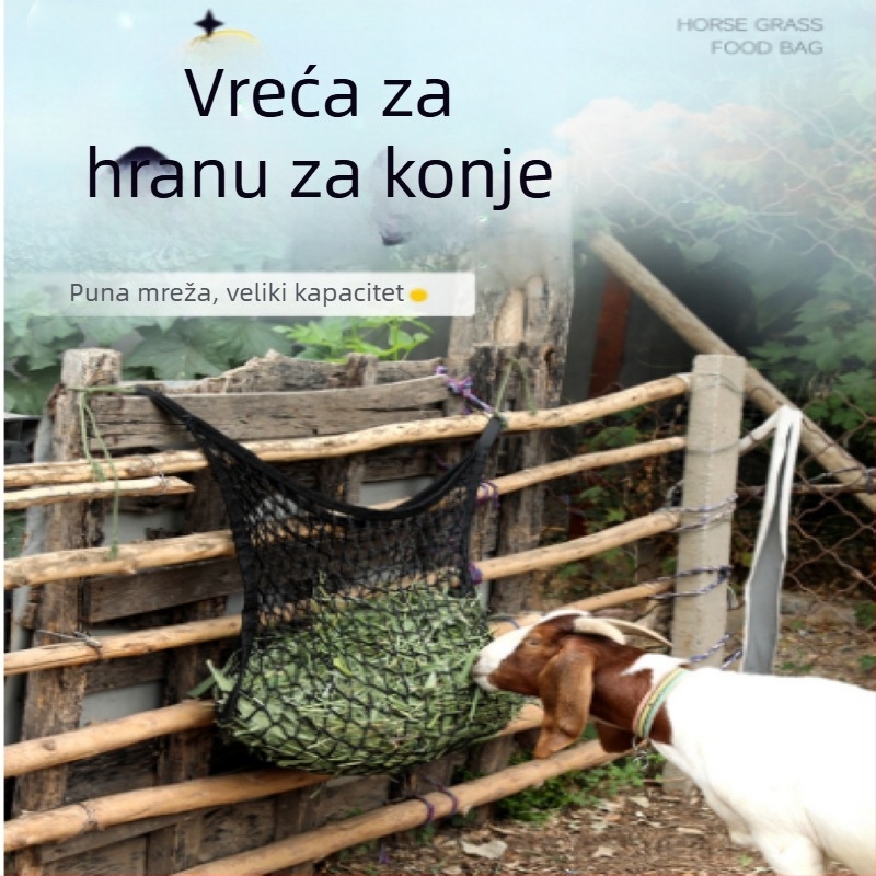 Prekogranični stočarski proizvodi Mreža za stočnu hranu Viseća vreća za hranjenje sijena za konje Prijenosna mrežasta vreća za stočnu i konjsku hranu