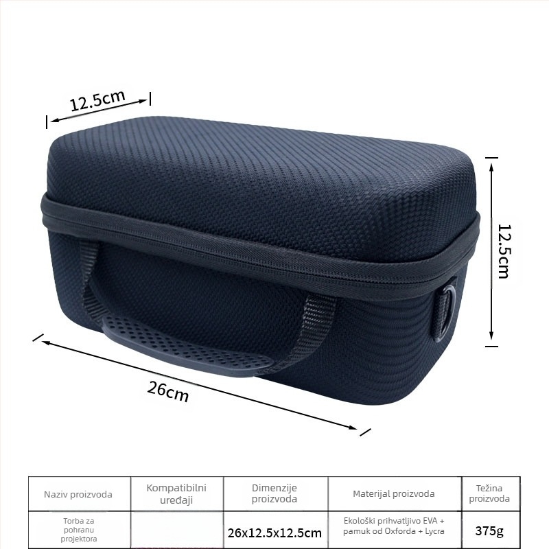 Prekogranični popularni model pogodan za Samsung Freestyle 1/2 generacije projektora s tvrdom školjkom, putna torba od Eva materijala za kozmetiku
