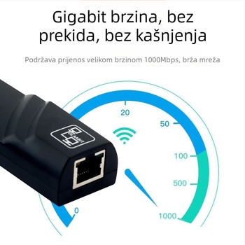 USB gigabitna mrežna kartica bez upravljačkih programa, pretvarač mrežne kartice za sučelje računala i tableta, Type-C na RJ45 mrežni kabel