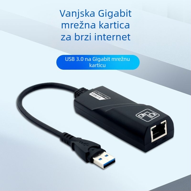 USB gigabitna mrežna kartica bez upravljačkih programa, pretvarač mrežne kartice za sučelje računala i tableta, Type-C na RJ45 mrežni kabel