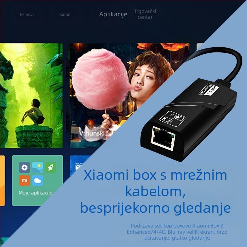 USB gigabitna mrežna kartica bez upravljačkih programa, pretvarač mrežne kartice za sučelje računala i tableta, Type-C na RJ45 mrežni kabel