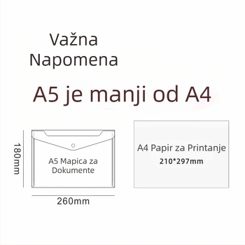 Zadebljana plastična vrećica za dokumente, prozirna, A5, mala, za prenatalne preglede, torba za pisanje, studentska torba za pohranu, može se ispisati logotip