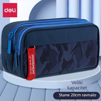 Deli 66764 Pernica velikog kapaciteta za dječake Dvoslojna pernica za učenike nižih razreda srednje škole Pernica za studente viših razreda srednje škole