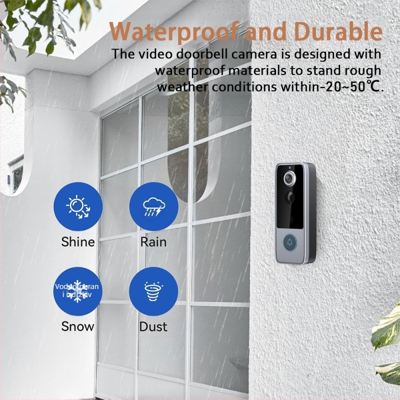 Novo Tuya pametno bežično zvono na vratima, kućno Tuya zvono u boji s noćnim vidom, Wifi zvono na vratima, dvosmjerni interfon, video zvono na vratima