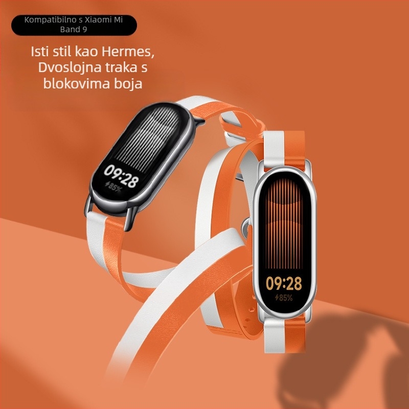 Za Mi Band 9 remen od kože novi ljubavni konj dvostruki prsten kožni Mi Band 8/7 remen službeno isti