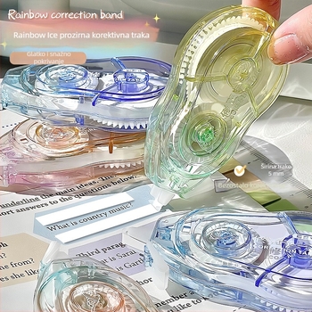 Set prozirnih korekcijskih traka Rainbow Ice velikog kapaciteta, visokokvalitetna korekcijska traka, protiv pada, glatka korekcijska traka na veliko