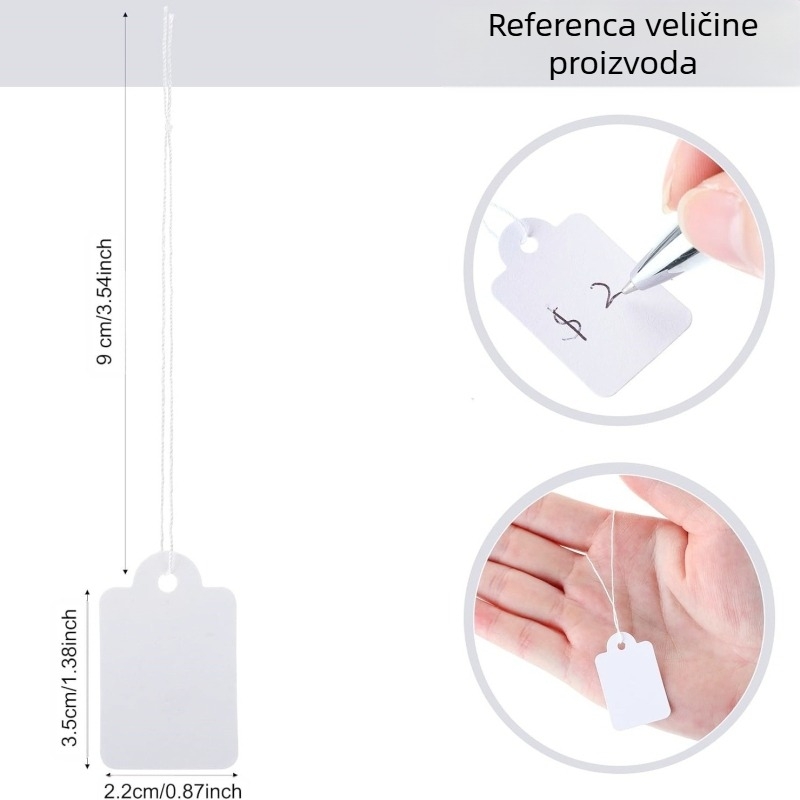 500 listova/pakiranje tankog pamučnog konca, rukom pisani nakit, papirna kartica za nakit, zlatna etiketa za nakit, cijena dizala, prazna etiketa
