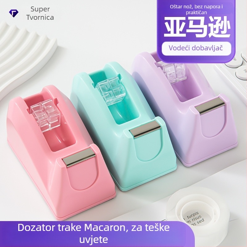 Držač trake za Macaron u tri boje, prozirni, za uredski pribor, višenamjenski držač trake
