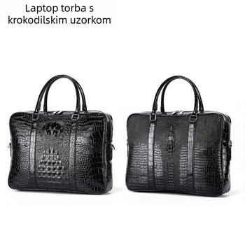 Modna torba za računalo s uzorkom krokodila, muška torba, poslovna aktovka, jednostavna putna torba za spise
