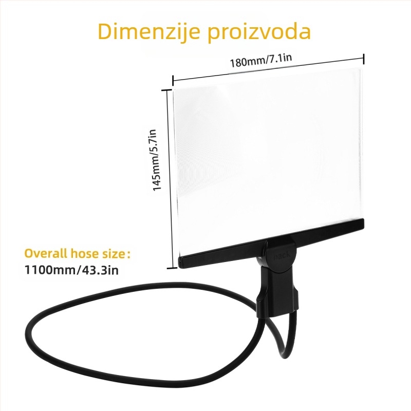 Specijalno povećalo za starije osobe bez upotrebe ruku za čitanje knjiga i novina, prozirno i bez deformacija, lagano povećalo visoke razlučivosti za nošenje na vratu