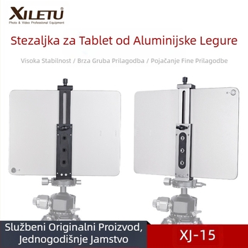 Xyloto XJ15 metalni stalak za tablet, fotografiju, univerzalni stolni stalak za mobilne telefone, kopča za pričvršćivanje prijenosa uživo