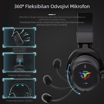 Prekogranične nove RGB slušalice za igranje s mikrofonom i žičanim računalom s dugotrajnim nošenjem ne štete izravnoj prodaji iz tvornice