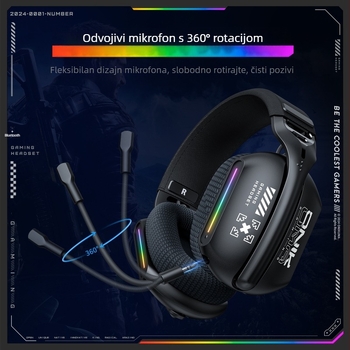 Onikuma X12 računalne slušalice za montažu na glavu, bežične Bluetooth žičane slušalice za slušanje i pozicioniranje igara, e-sportske slušalice