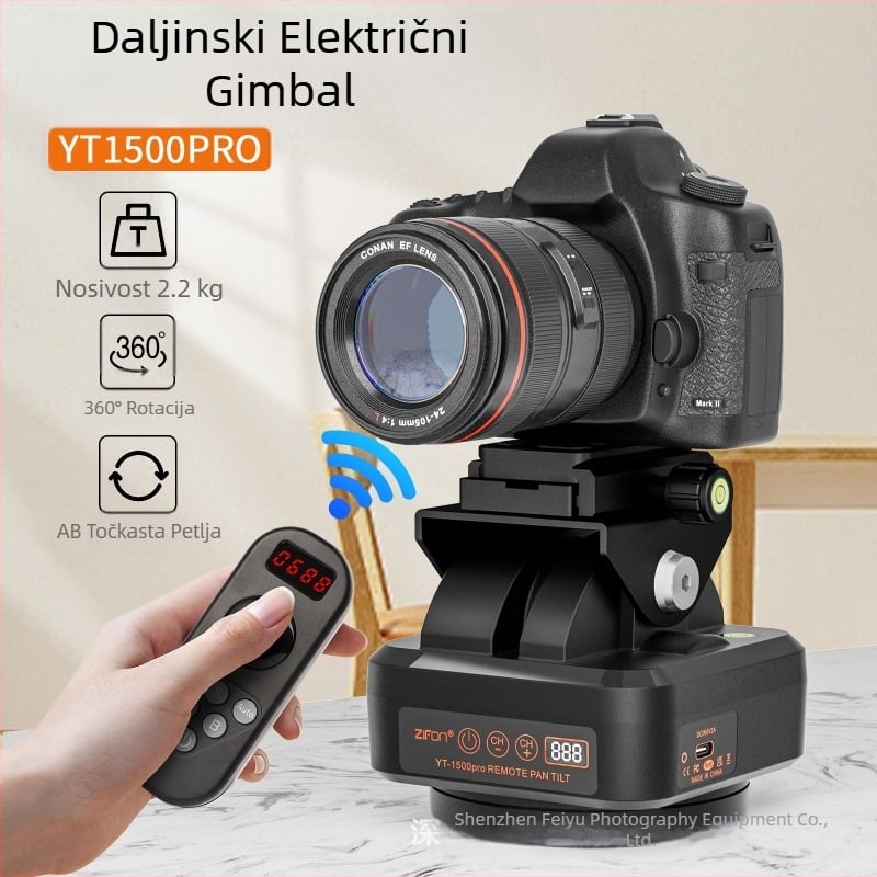 ZIFON stabilizator za mobitel s panoramskim praćenjem, pan-tilt 360°, električni pan-tilt za stolni telefon, YT-1500pro