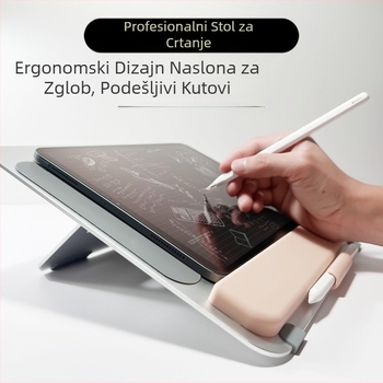 Prijenosni profesionalni stalak za tablet za slikanje s podesivim kutom naslona za zglob od aluminijske legure za stolni stalak za iPad