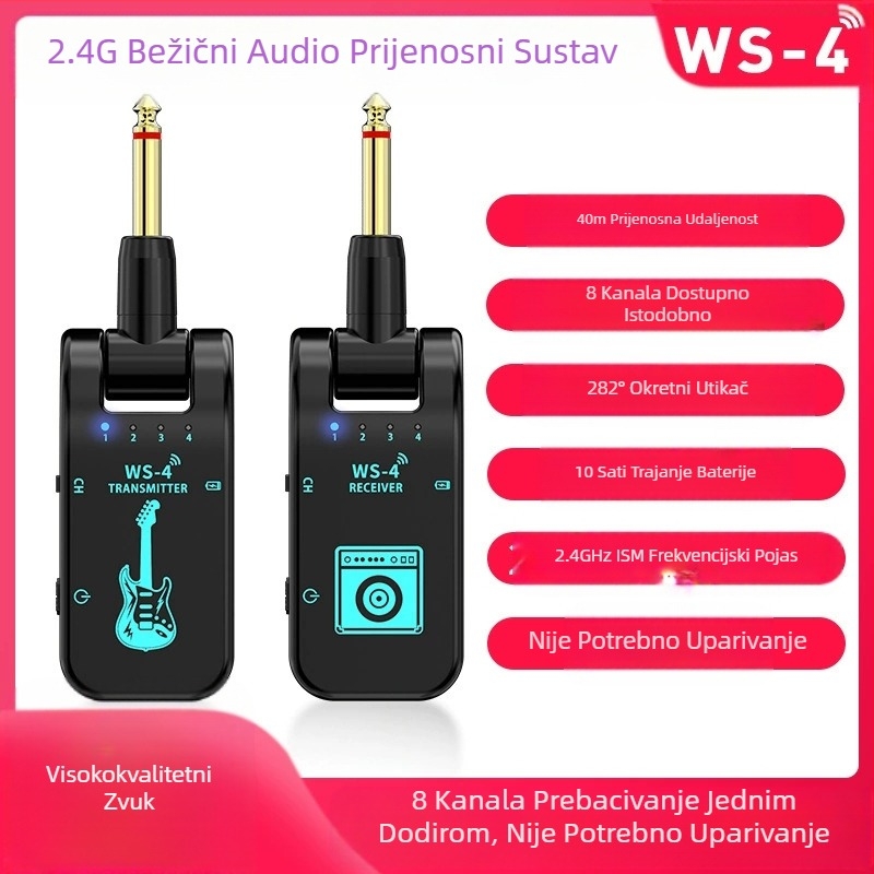 Prekogranični proizvođači pickupova nude bežično napajanje efektora za gitaru s 8 kanala, 2.4G