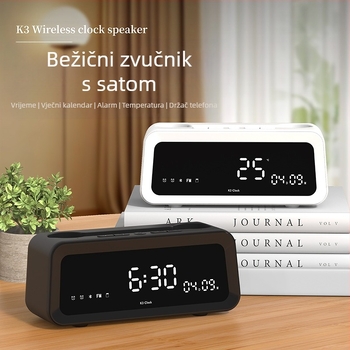Prekogranični izvorni tvornica K3 sat budilica Bluetooth zvučnik bežični bas novi kreativni zaslon računalni audio