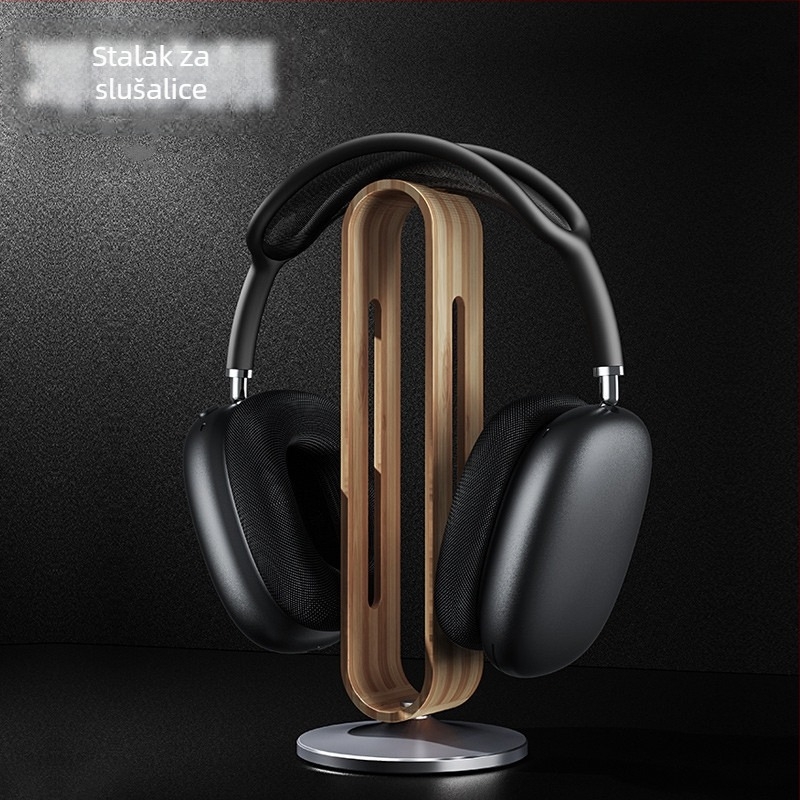 Boneruy stalak za slušalice od aluminijske legure, stolni bambusov silikonski stalak za umjetnine, stalak za slušalice za igre