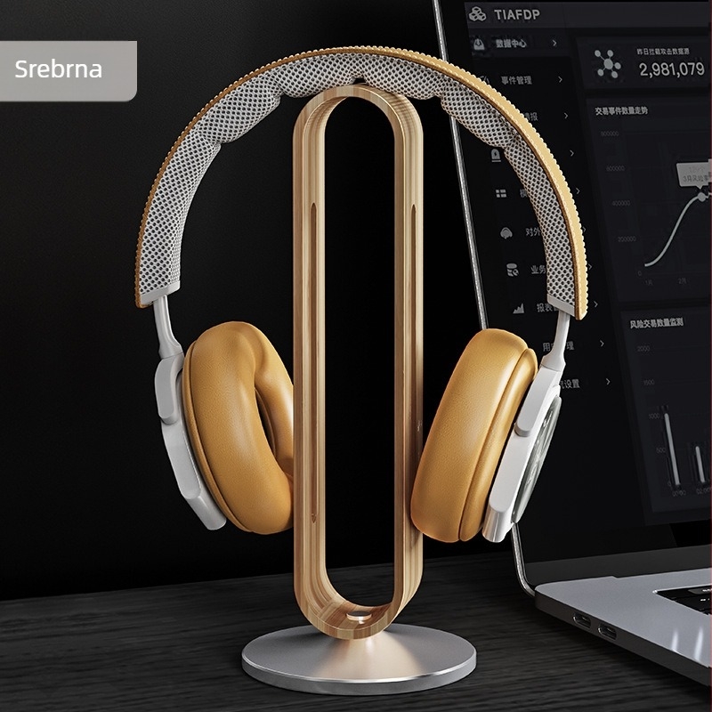 Boneruy stalak za slušalice od aluminijske legure, stolni bambusov silikonski stalak za umjetnine, stalak za slušalice za igre