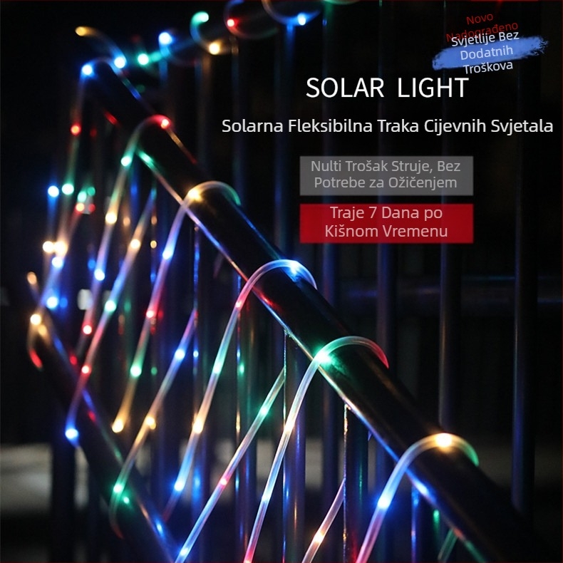 Solarna cijevna svjetiljka, LED šarena svjetiljka, vodootporna šarena kožna svjetiljka, dvorišna atmosferska svjetiljka, dekorativna vanjska svjetiljka